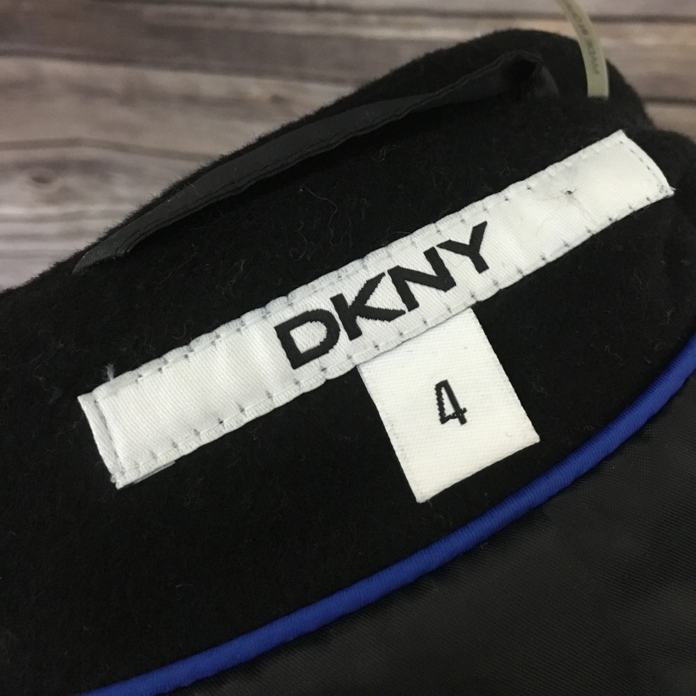 DKNY Hooded Faux Fur Wool Blend Coat - Picture 7 of 8
